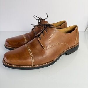 Sandro Moscoloni Derby Shoes Mens 12D Tan Leather Cap Toe Brazil 17305 LV Good